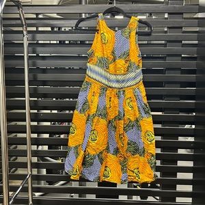 COTTON BRIGHT PRINTED DRESS ANTHRO